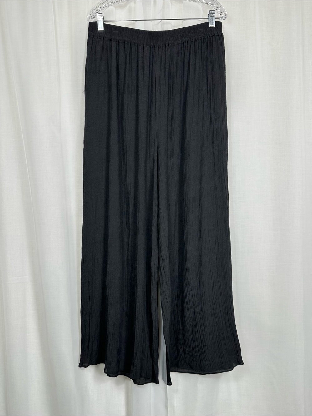 Linen Blend Wide Leg Palazzo Pants High Rise Pockets Lined Fits L/XL Tag 2XL